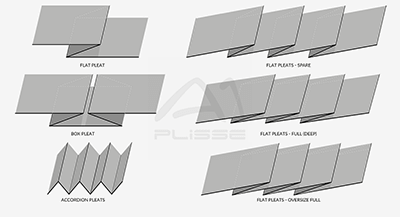 Selected pleat types