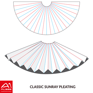 Classic sunray pleating